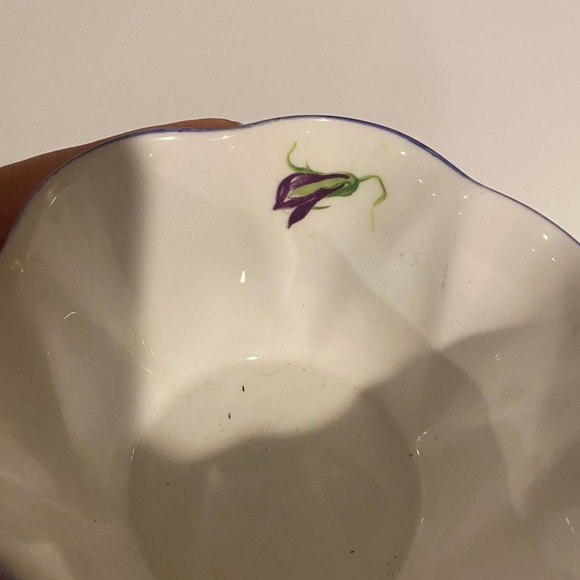 Shelley England Fine Bone China Violets 13821 Creamer and Sugar - Picture 4 of 11